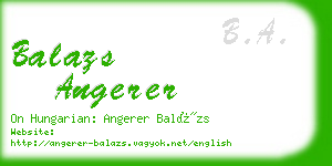 balazs angerer business card